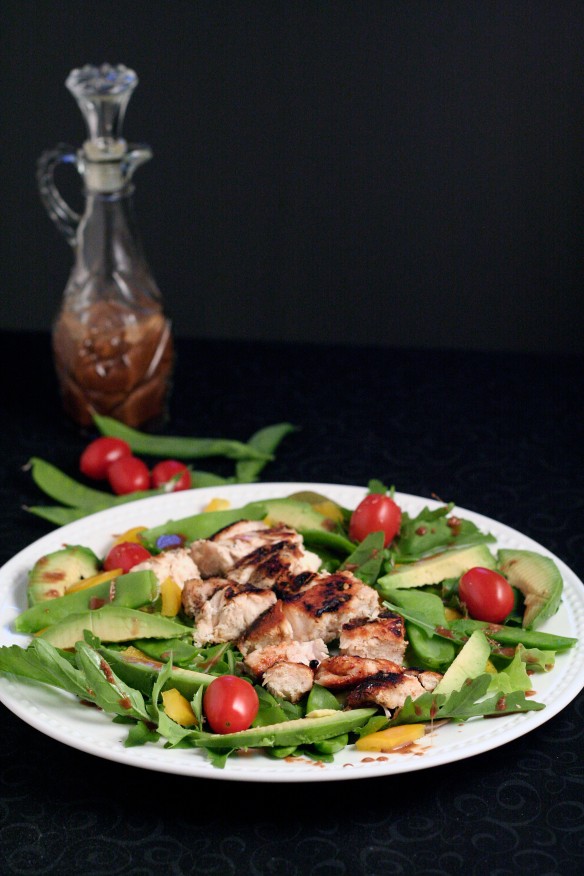 Oriental Salad with Grilled Chicken adn Ginger Soy Dressing-1