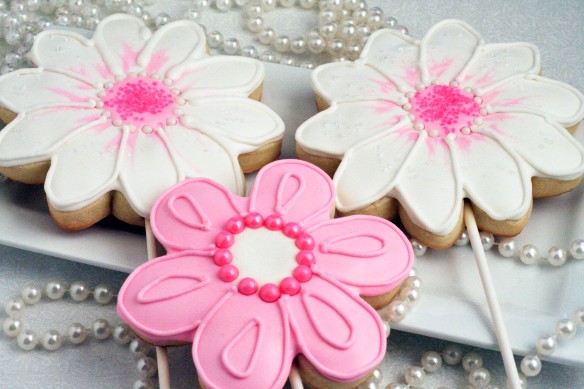 Decorated flower sugar cookies